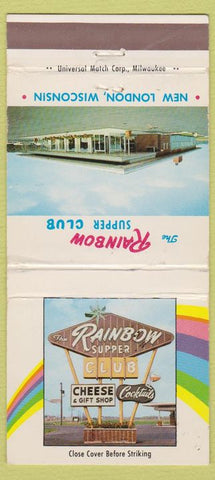 Matchbook Cover - Rainbow Supper Club New London WI 30 Strike