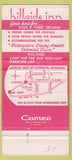 Matchbook Cover - Hillside Inn Plymouth MI 30 Strike