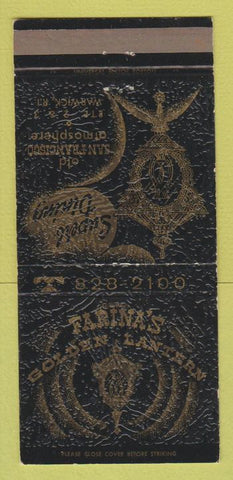 Matchbook Cover - Farina's Golden Lantern Warwick RI 30 Strike