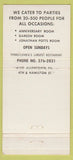 Matchbook Cover - The Crystal Reading PA restaurant 30 Strike