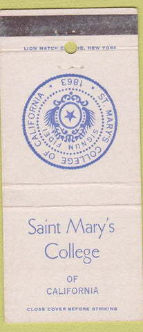 Matchbook Cover - Saint Mary's College of CA 30 Strike