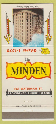 Matchbook Cover - The Minden Providence RI hotel 30 Strike