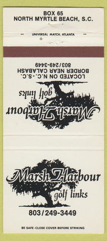Matchbook Cover - Marsh Harbour Golf Course Calabash Myrtle Beach SC 30 Strike