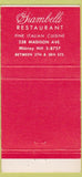 Matchbook Cover - Siambelli Restaurant New York City Italian  30 Strike