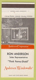 Matchbook Cover - Andersen Windows Ron Anderson 30 Strike