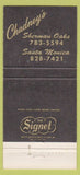 Matchbook Cover - Chadney's Sherman Oaks Santa Monica CA 30 Strike