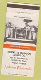 Matchbook Cover - Andersen Windows Roberts Johnson Lumber Kingsport TN 30 Strike