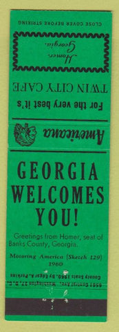Matchbook Cover - Twin City Cafe Homer GA Perkins Americana Green