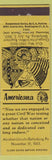Matchbook Cover - Gettysburg PA Civil War 1962 Perkins Americana Yellow