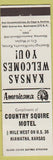 Matchbook Cover - Country Squire Motel Hiawatha KS Perkins Americana White