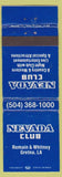 Matchbook Cover - Nevada Club Gretna LA