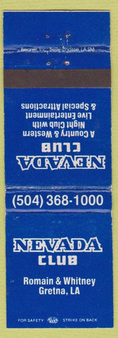 Matchbook Cover - Nevada Club Gretna LA