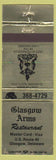 Matchbook Cover - Glasgow Arms Restaurant Glasgow DE