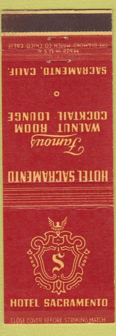 Matchbook Cover - Hotel Sacramento CA