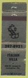 Matchbook Cover - Italian Villa Lancaster PA
