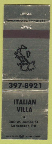 Matchbook Cover - Italian Villa Lancaster PA