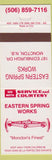 Matchbook Cover - Eastern Spring Works Moncton NB