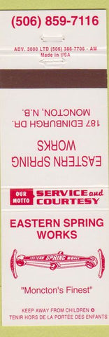 Matchbook Cover - Eastern Spring Works Moncton NB