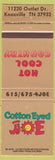 Matchbook Cover - Cotton Eyed Joe Country Music Knoxville TN