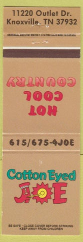 Matchbook Cover - Cotton Eyed Joe Country Music Knoxville TN