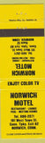 Matchbook Cover - Norwich Motel Norwich CT