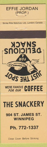 Matchbook Cover - The Snackery Winnipeg MB