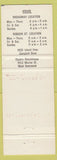 Matchbook Cover - White Tower Pizza Campbell River West Vancouver BC