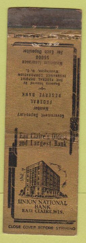 Matchbook Cover - Union National Bank Eau Claire WI WEAR