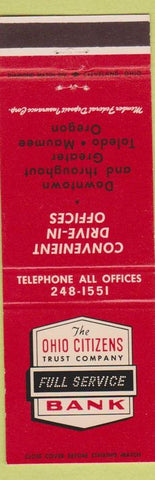 Matchbook Cover - Ohio Citizens Trust Co Toledo Maumee OR
