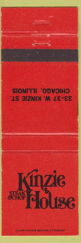 Matchbook Cover - Kinzie Steak Chop House Chicago IL