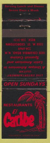 Matchbook Cover - El Caribe Restaurant Washington DC?