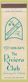 Matchbook Cover - Riviera Club Indianapolis IN