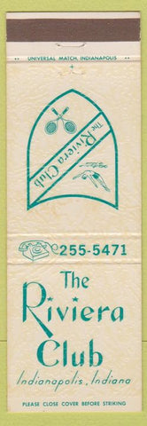 Matchbook Cover - Riviera Club Indianapolis IN
