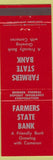 Matchbook Cover - Farmers Statge Bank Cameron NO STATE