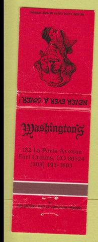 Matchbook Cover - Washington's Bar Fort Collins CO
