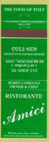 Matchbook Cover - Restaurant Amici Italian Food Burlington ON