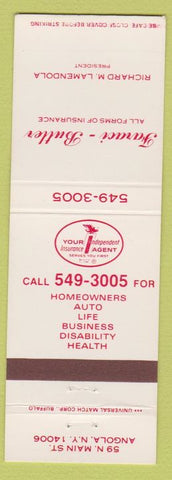 Matchbook Cover - Faraci Butler Insurance Angola NY