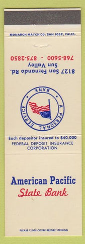 Matchbook Cover - American Pacific State Bank Sun Valley CA