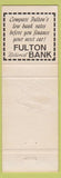 Matchbook Cover - Fulton National Bank Lancaster PA
