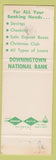 Matchbook Cover - Downingtwon National Bank PA