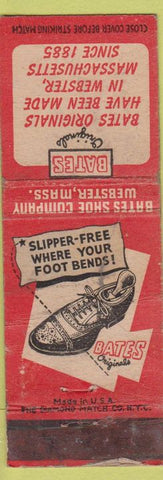 Matchbook Cover - Bates Shoes Webster MA WORN