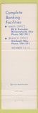 Matchbook Cover - First National Bank McConnelsville OH