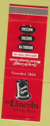 Matchbook Cover - Lincoln Savings Bank Brooklyn Queens Nassau NYC