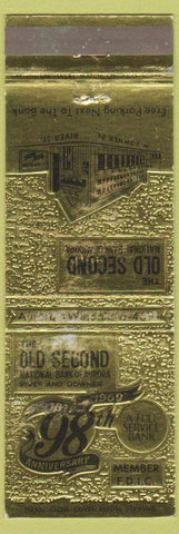 Matchbook Cover - Old Second National Bank Aurora IL WEAR