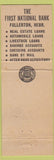 Matchbook Cover - 1st National Bank Fullerton NE