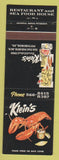 Matchbook Cover - Klein's Pittsburgh PA lobster