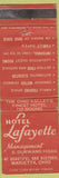 Matchbook Cover - Hotel Lafayette Marietta OH