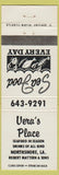 Matchbook Cover - Vera's Place Northshore LA
