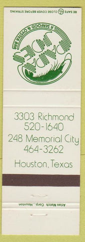 Matchbook Cover - Papa Joes Seafood Restaurant Houston TX