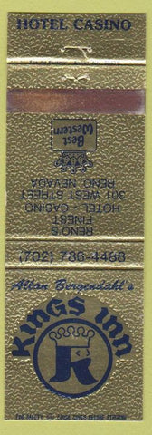 Matchbook Cover - Kings Inn Hotel Casino Reno NV